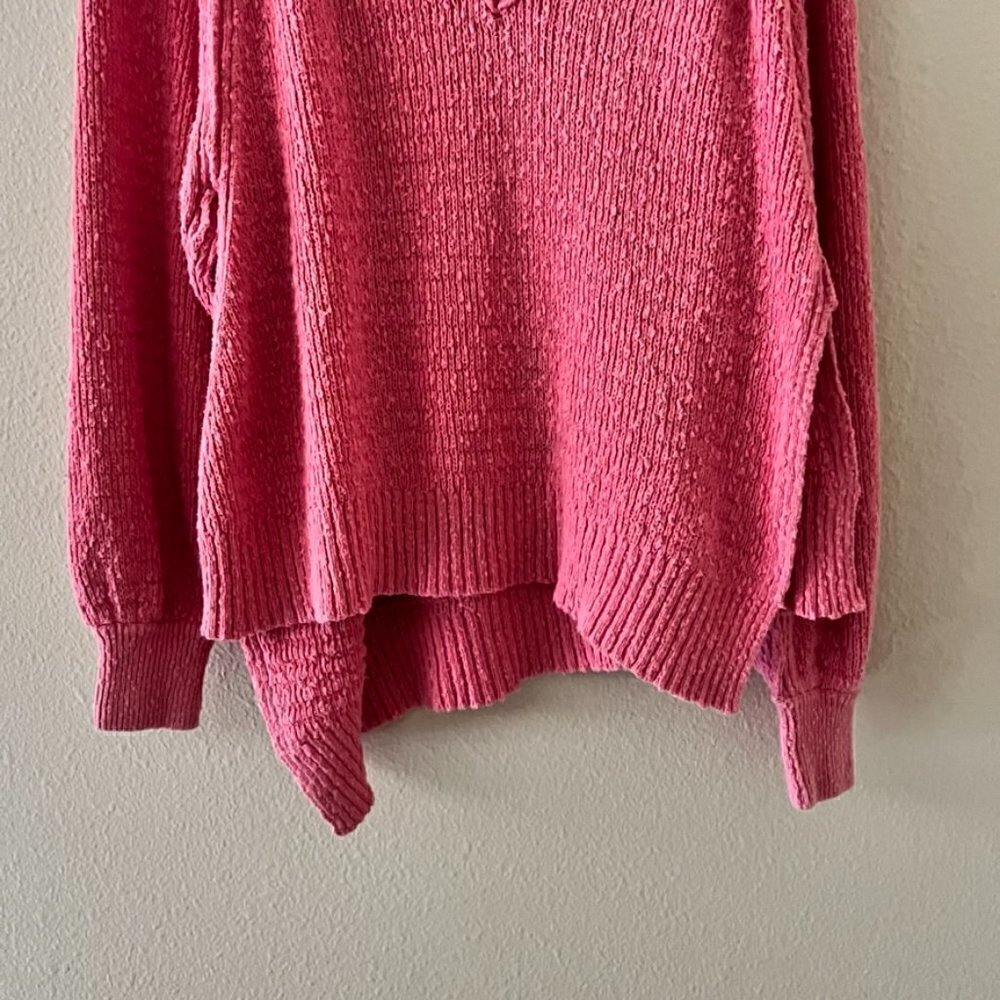 Free People West Coast Asymmetrical Sweater In Rose Pink XS​​​​​​​​​​​​​​​​​​ - Picture 4 of 7